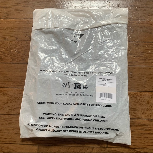 Gymshark Womens Vital Seamless 2.0 Long Sleeve Crop Top | S,M | Brown Marl NEW!! - Picture 12 of 12